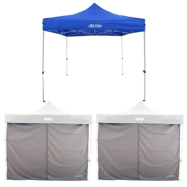KINGS Gazebo 3mx3m UPF50+ Steel Frame + 2x Gazebo Side Wall Waterproof