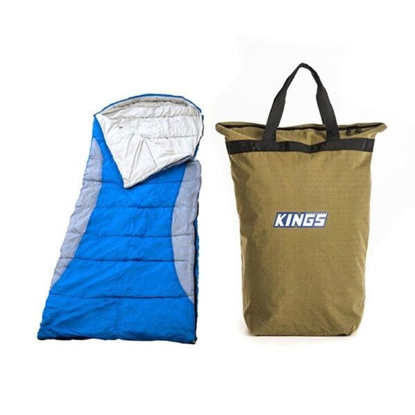 Adventure Kings Left Zipper Hooded Sleeping Bag + Doona/Pillow 400GSM Canvas Bag