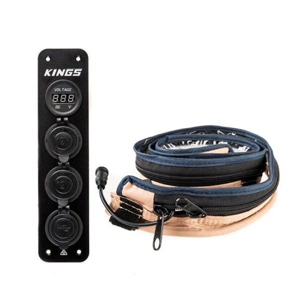 Adventure Kings LED Strip Light 1.3m + 12V Accessory Panel Twin 10A cig sockets