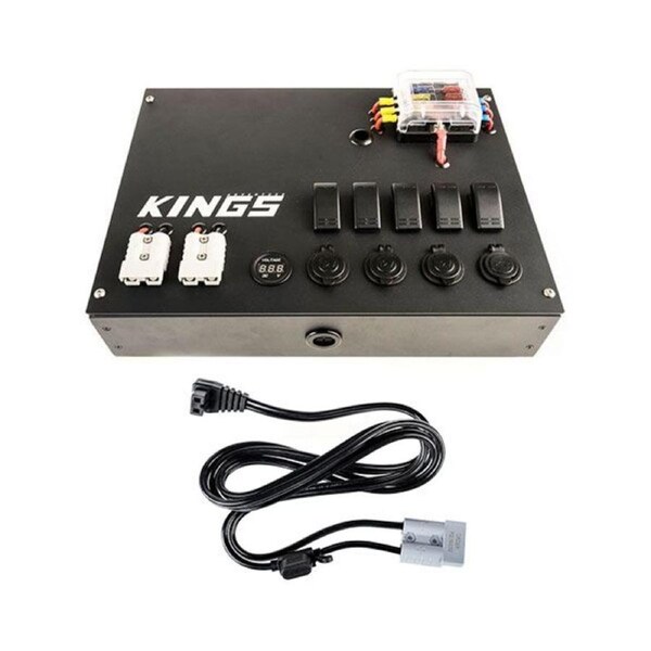 Adventure Kings 12v Control Box 5x 16A switches + 1.8m 12v Fridge Cable Anderson
