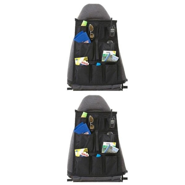 2x Adventure Kings Car Seat Organiser Universal Fit Multiple Pockets Secure SUV
