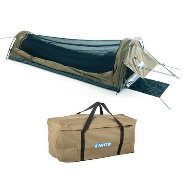 Adventure Kings Kwiky Single Swag 4WD Outdoor Camping Tent + Premium Canvas Bag