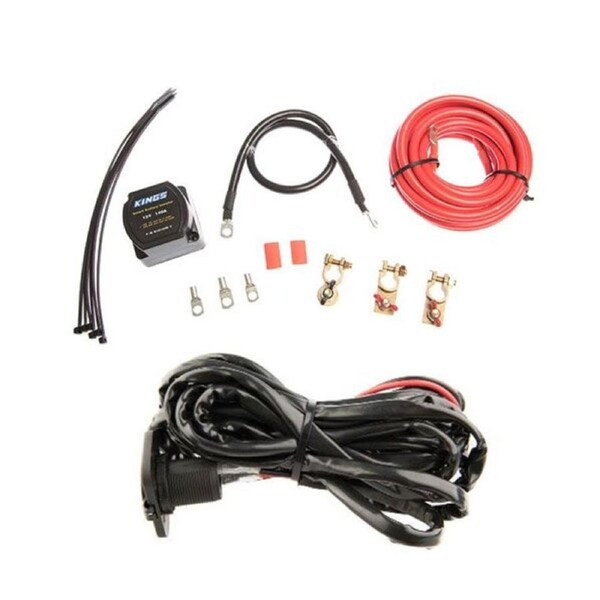 Adventure Kings Dual Battery System + 12V Fridge Wiring Kit Cig Plug 6m Fuse 4WD