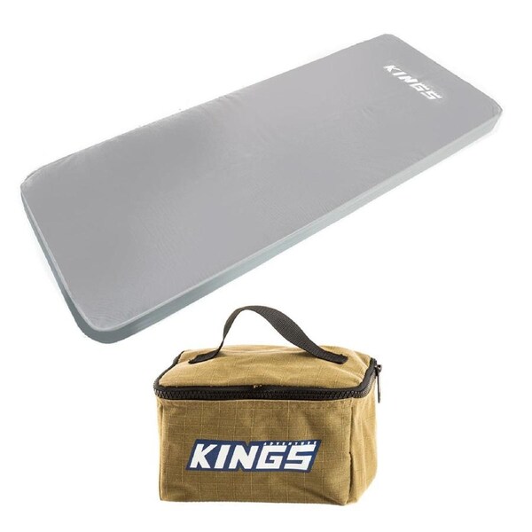 Adventure Kings Self-Inflating 100mm Foam Mattress Single + Toiletry Canvas Bag