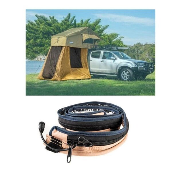 Adventure Kings Roof Top 4 man Annex ONLY + 1.3m LED Strip Camping Light 4WD SUV