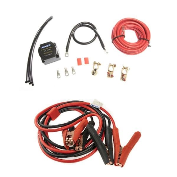 Adventure Kings Dual Battery System Smart Isolator + 750A Jumper Leads 3.5m Long