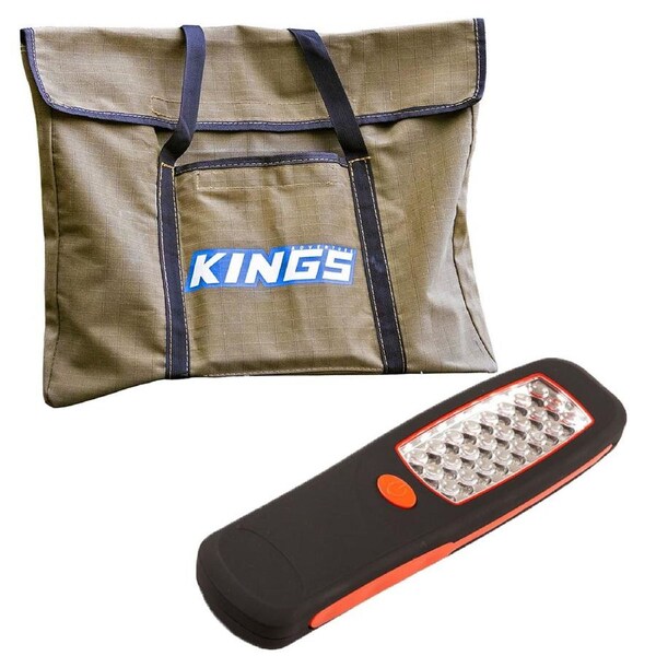 Adventure Kings Portable FirePit Bag 400GSM + 24 LED Work Light Rubber Casing