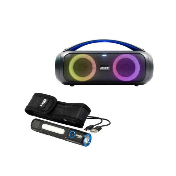 Kings Bluetooth Boom Box + Plus Lithium Rechargeable Torch