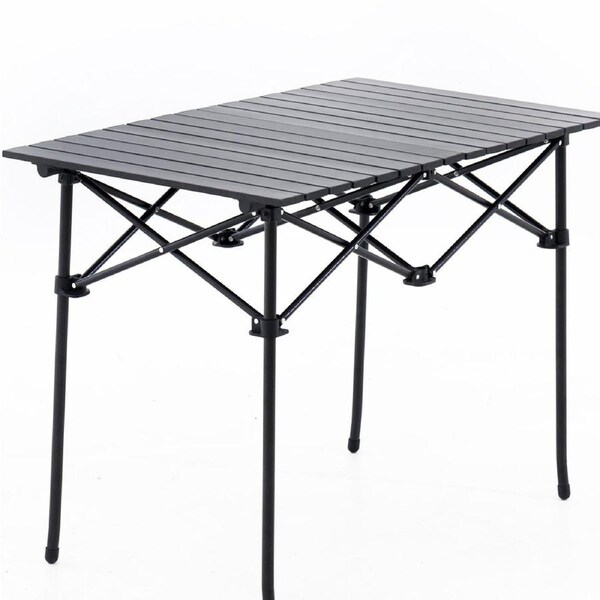 Adventure Kings Aluminium Roll Up Camping Table Outdoor Picnic BBQ Portable 4WD 55 x 94cm height 68cm