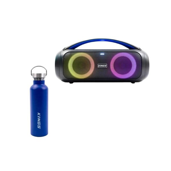 Kings Bluetooth Boom Box + Blue Water Bottle