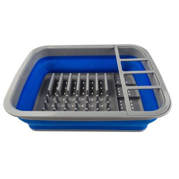 KINGS Collapsible Dish Rack Drainer Drying Rack Caravan Camping Utensils Cups