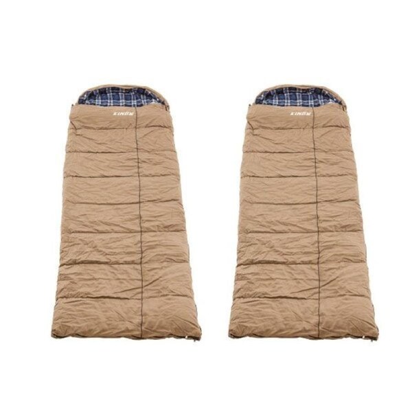 2x Kings Premium Sleeping bag -5 to +5 Degrees Celsius - Left And Right Zipper