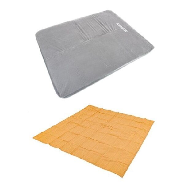 Adventure Kings Self Inflating Foam Mattress Queen + Camping Mesh Flooring 3mx3m