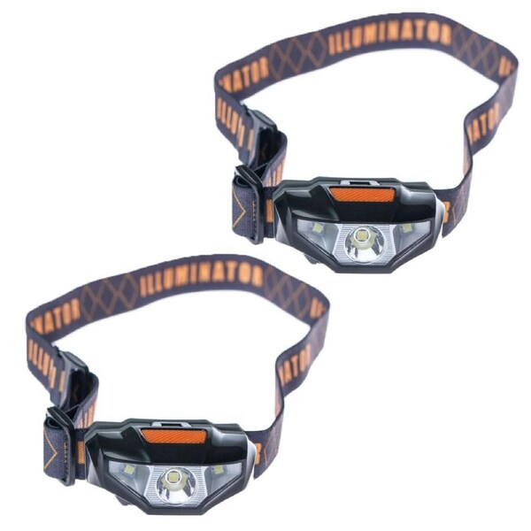 2x Illuminator LED camping 4WD caravans Head Torch 70m range Flood & Spot Modes