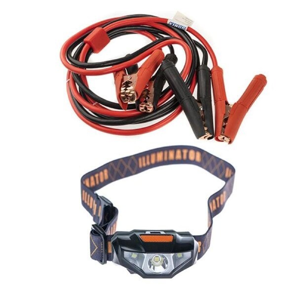 Adventure Kings Heavy-Duty 750A Jumper Leads + Illuminator LED Head Torch Bright