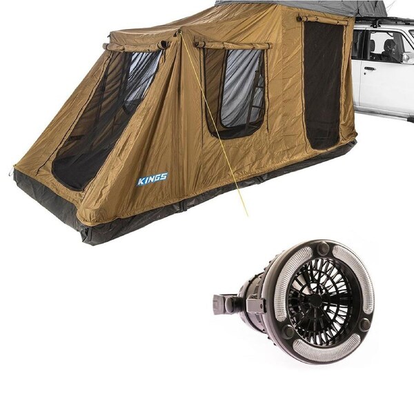 KINGS Roof Top Tent 6 man Annex ONLY + 2in1 LED Camping Light & Fan Outdoor