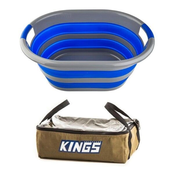 Adventure Kings Clear Top 400GSM Canvas Bag + Collapsible Laundry Basket Camping