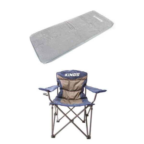 Adventure Kings Self-Inflating Foam Mattress - Single + Throne Camping Chair