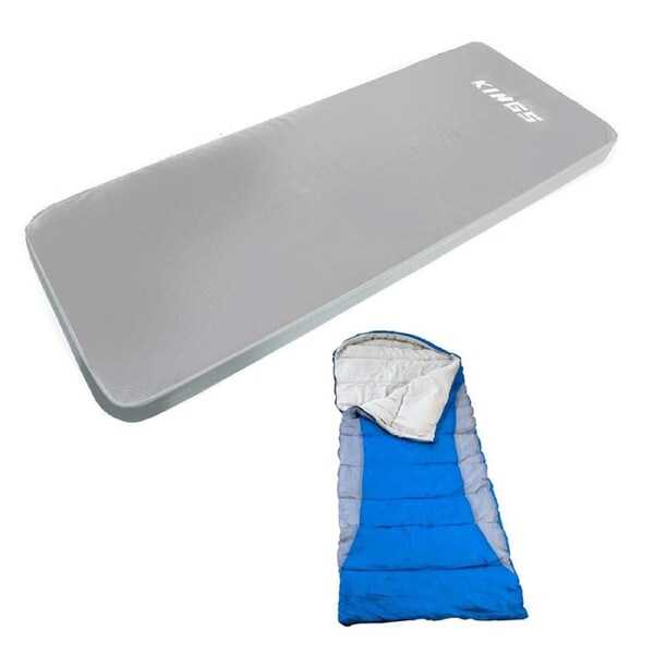 Adventure Kings Self-Inflating Foam Mattress Single + Right Hooded Sleeping Bag
