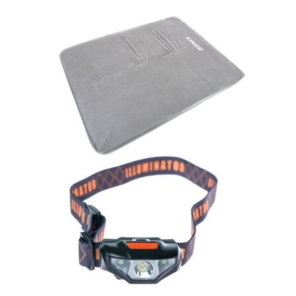 Adventure Kings Self Inflating Foam Mattress Queen + Illuminator LED Head Torch