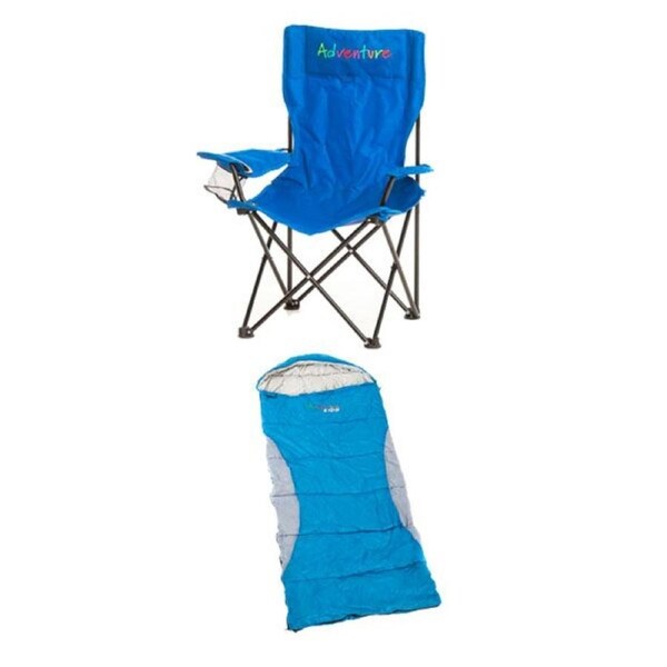 Adventure Kings -2°C Kids Sleeping Bag Lightweight Warm + Kids Camping Chair