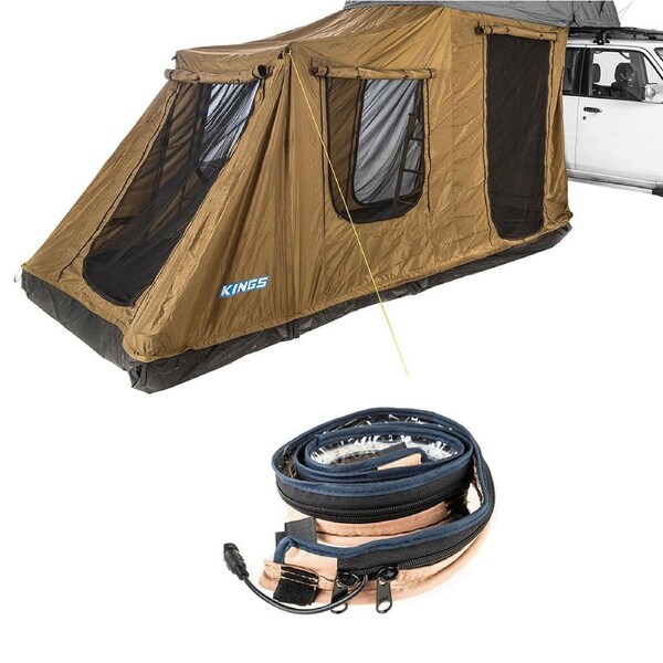 KINGS Roof Top Tent 6 man Annex ONLY + 1.3m LED Strip Camping Light Outdoor
