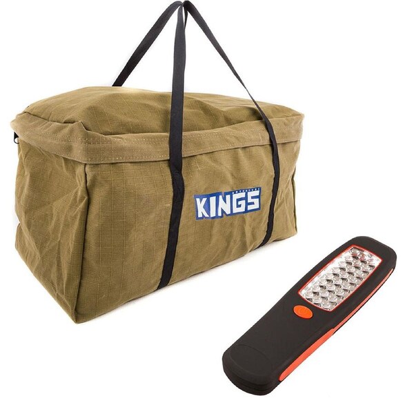 Adventure Kings Campfire BBQ Canvas Bag Heavy-Duty + Portable LED Work Light Car