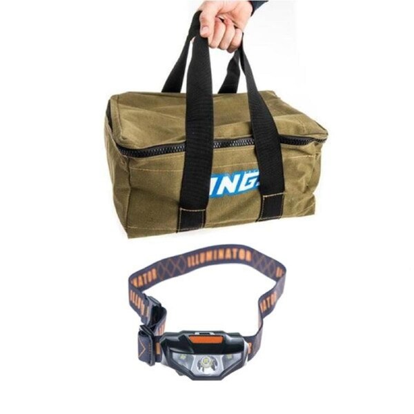 Adventure Kings 4x4 Offroad Carry Storage Canvas Recovery Bag + LED Head Torch