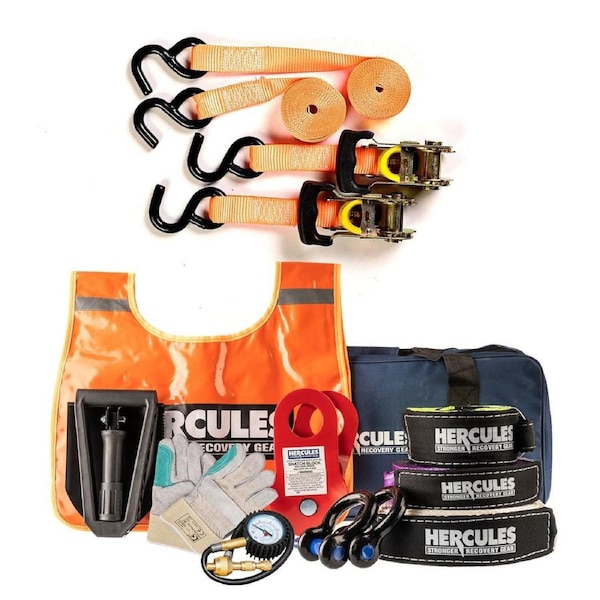 Hercules Complete Recovery Kit + Hercules Heavy Duty 3m Ratchet Strap (2 pack)