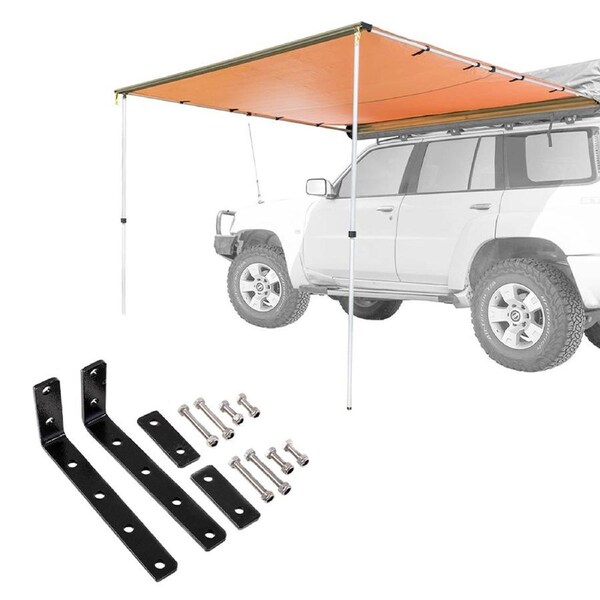 Adventure Kings Side Awning 2.5mx2.5m Waterproof + Awning Mounting Brackets Pair
