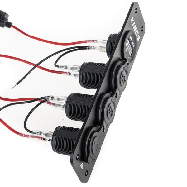 Adventure Kings 12V Accessory Panel Pre Wired Fuses USB Digital LED Voltmeter