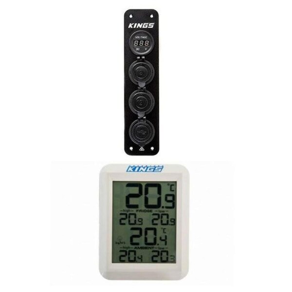 Adventure Kings 12v Accessory Panel USB Fuses 4X4 + Wireless Fridge Thermometer