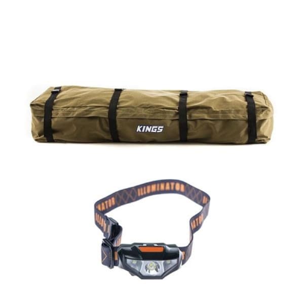 Adventure Kings Roof Top 400GSM Ripstop Canvas Bag + LED Head Torch 70m range