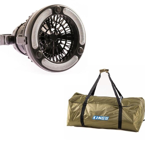 Adventure Kings Single Swag Polyester Bag Storage + 2in1 LED Light & Fan Lantern