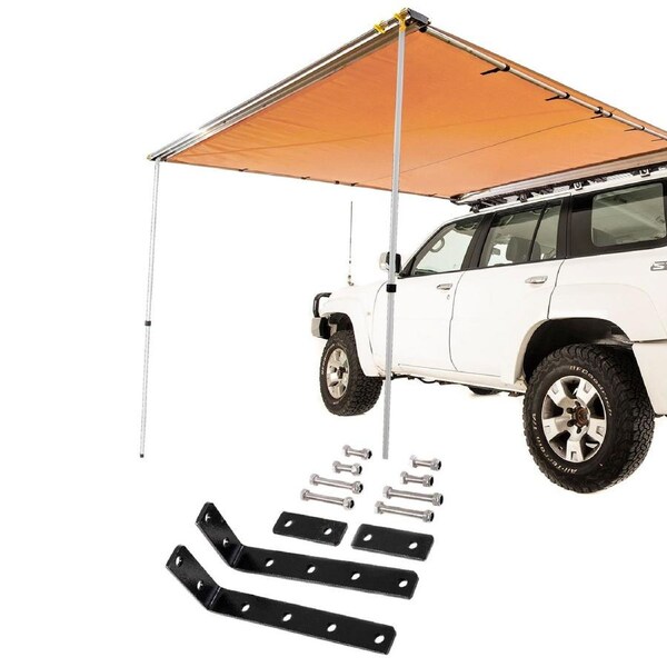 Adventure Kings 2x2.5m Car Side Awning Waterproof + Awning Mounting Brackets