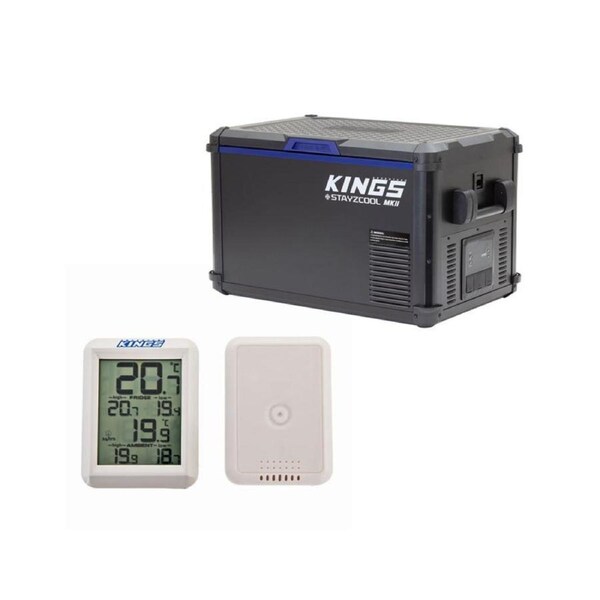 Adventure Kings 60L Camping Fridge Freezer Portable Cooler+ Wireless Thermometer