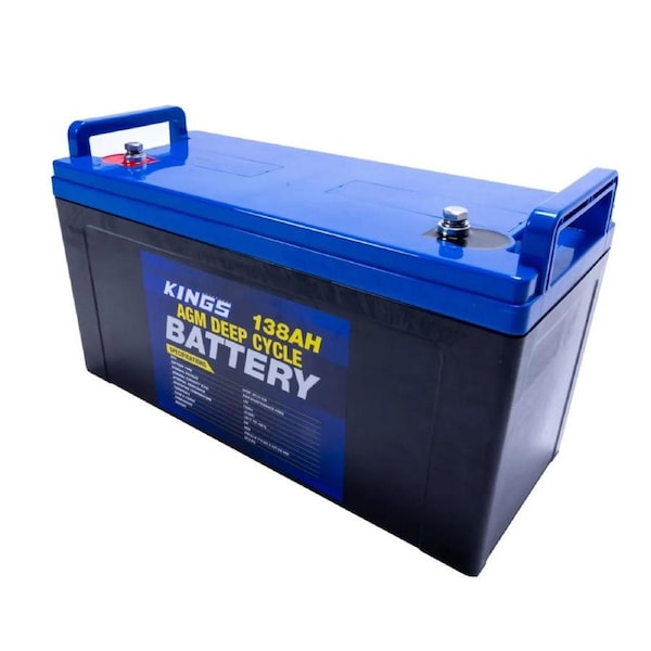 KINGS 138AH Deep Cycle Battery Portable Camping Caravan Power Offroad 12V 4WD