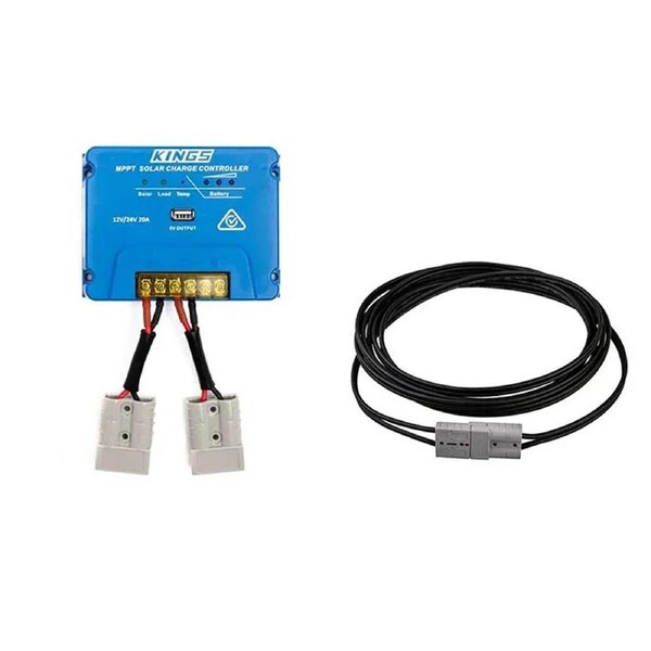 Adventure Kings MPPT Regulator 20A Charging + 6m Lead For Solar Panel Extension