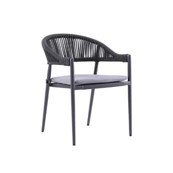 FurnitureOkay Nice Rope Outdoor Dining Chair - Charcoal