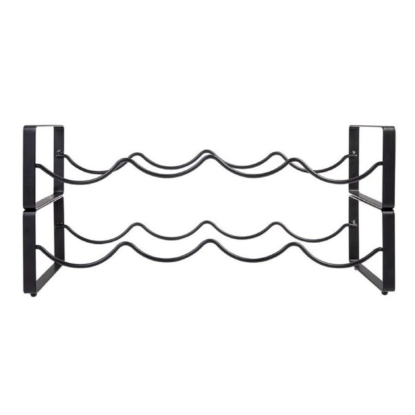 Bartender Steel 2-Tier 8-Bottle Stackable Wine Rack Kitchen/Barware Black