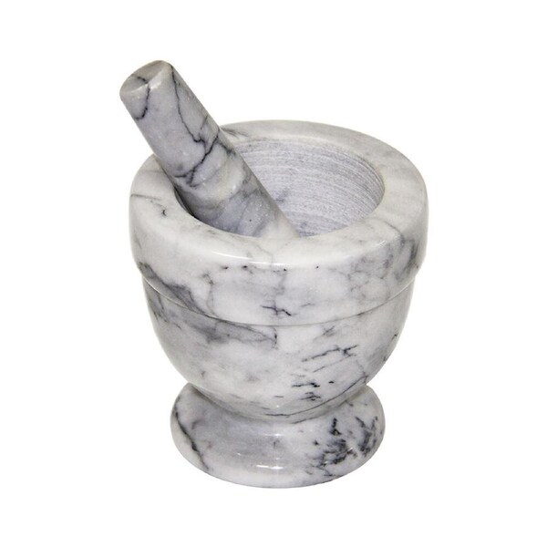 2pc Integra Kitchen Marble Mortar & Pestle Herb/Spice Grinding Set 12cm Grey
