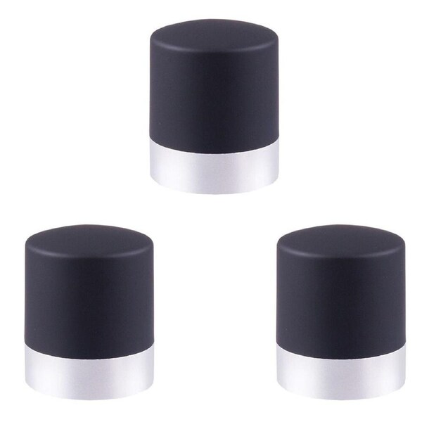 3PK Bartender Twist-Lock Champagne Bottle Resealer Saver Cap Stopper Silver