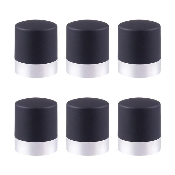 6PK Bartender Twist-Lock Champagne Bottle Resealer Saver Cap Stopper Silver