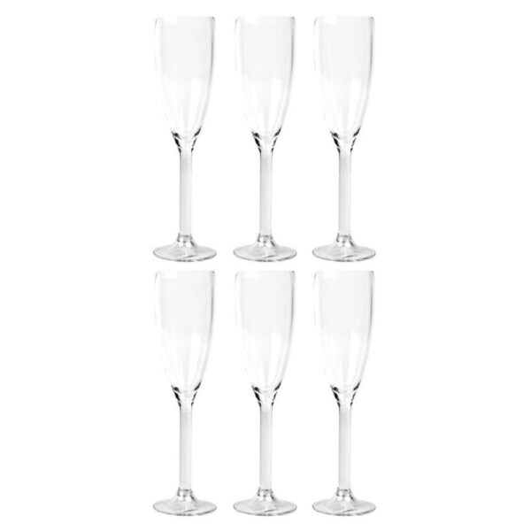 6PK Impact Stemware 160ml Champagne Flute Cup Polycarbonate Drinkware Clear