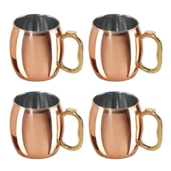 4PK Bartender Copper Plated Moscow Mule Cocktail Mug Drinkware Bar Cup 530ml