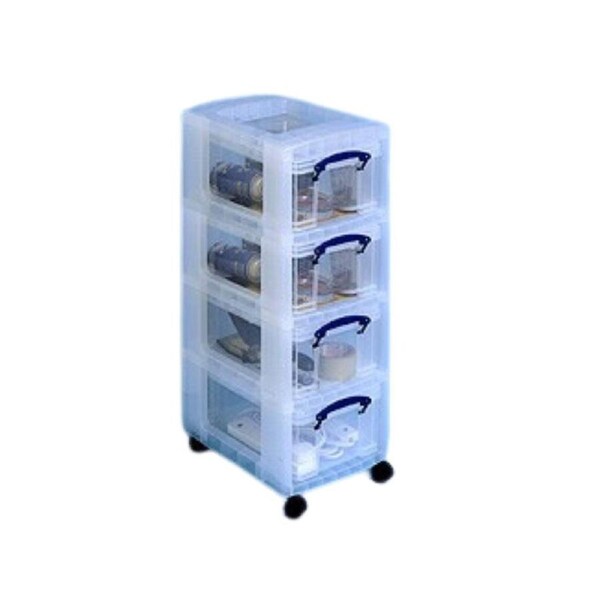Storage Tower with 4x9 Litre Clear Boxes by Really Useful Boxes
