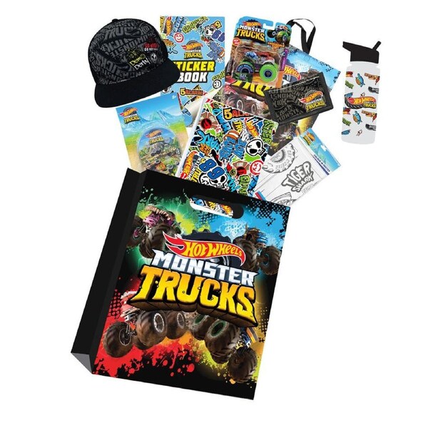 Hot Wheels Monster Truck Showbag S5 w/ Poster/Cap/Pinball/Pencil Case/Wallet Set
