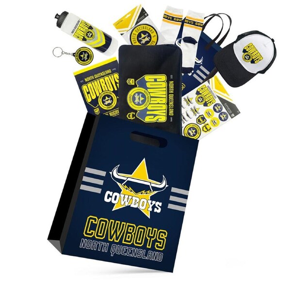 NRL North QLD Cowboys Showbag 24 w/ Duffle Bag/Cap/Drink Bottle/Notebook/Socks