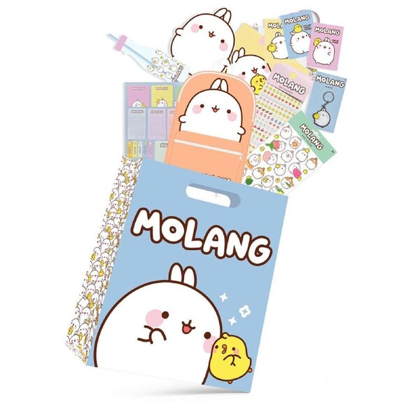 Molang Showbag S5 w/ Backpack/Drink Bottle/Eraser/Mouse Pad/Key Ring/Stickers