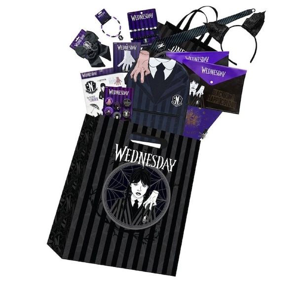 Wednesday Showbag S4 w/ Backpack/A4 Folders/Badges/Hair Blow/Bracelet Set